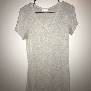 Gray V neck top